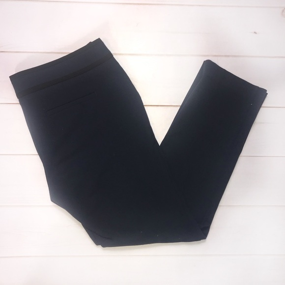 Ann Taylor 8P navy with black piping crop straight‎ leg classic career pants - Picture 8 of 9